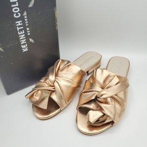 Kenneth Cole Violet leather mules NIB